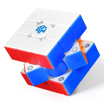 GAN356 M E Magnetic Speed Cube, 3x3 Magic Cube Professional Fast Smooth Turning with Turbo Magnet Capsule 2.0 and GES Pro+ for Kids & Adults(Frosted Coated)