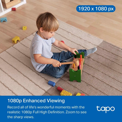Tapo C201 Pan/Tilt Indoor Camera House Security Camera, WiFi Camera, No Monthly Fee, AI Detection, Dog Camera, Baby Camera Monitor, 1080p Full HD, 360° View, Night Vision, Works with Alexa & Google