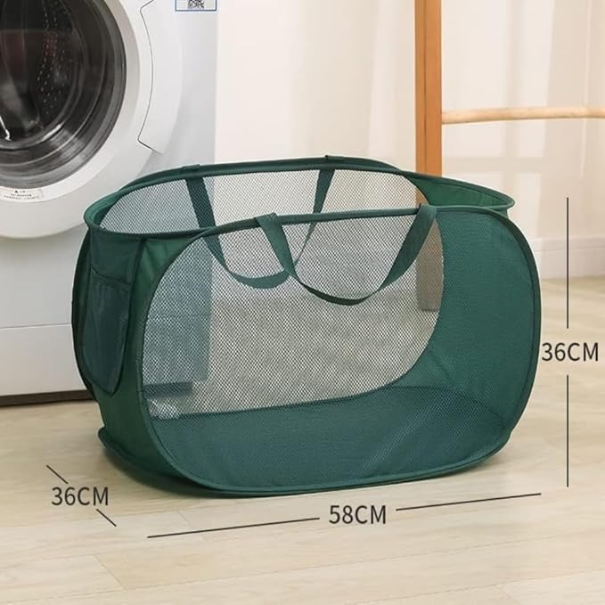 2 Pcs Mesh Popup Laundry Hamper, Opening Laundry Basket, Popup Laundry Basket