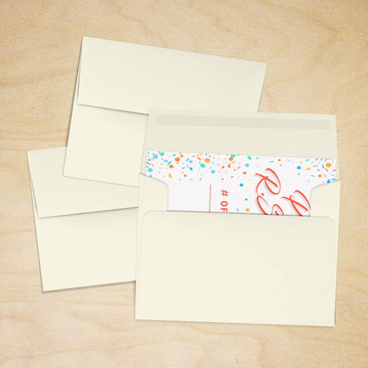 LUXPaper A2 Classic Linen Invitation Envelopes | 4 3/8" x 5 3/4" | Natural White | 70lb. Text | 50 Qty