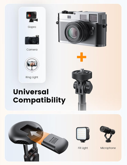 ANXRE 71"/180cm Phone Tripod Monopod, NT79 Extendable Selfie Stick Tripod for Cell Phone＆Camera, Mobile Tripod Stand for Filming, Tripod Stand Holder Compatible with Smartphone Camera