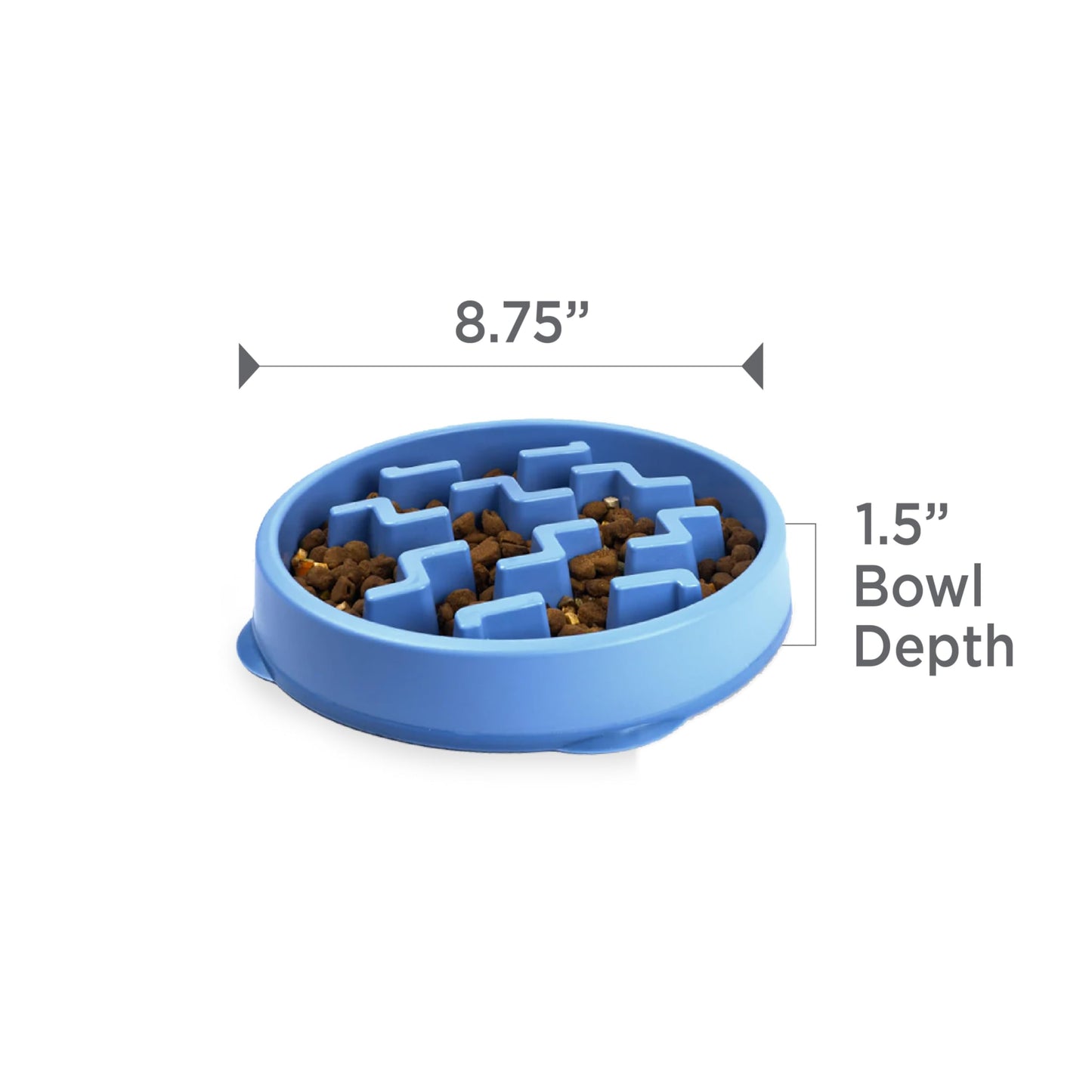 Outward Hound Slow Feeder Dog Bowl - Makes Meal Time Fun, Slows Down Eating, Promotes Healthy Digestion, Prevents Bloat | Slip Resistant and Durable, Food & Water Bowl, Size Medium (Blue)