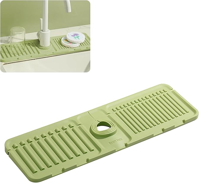 Faucet Mat for Kitchen Sink – Adjustable Silicone Sink Splash Guard