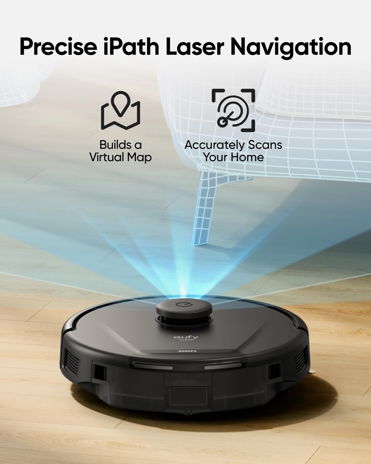 eufy Like-New RoboVac G30 Verge, Robot Vacuum with Home Mapping, 2000Pa Suction, Wi-Fi, Boundary Strips, for Carpets and Hard Floors (Renewed)
