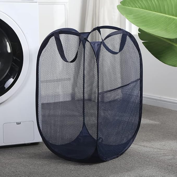 2 Pack Laundry Basket, Foldable Mesh Pop-up Laundry Hamper