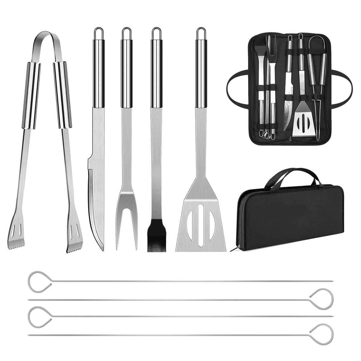 BBQ Utensil Set Stainless Steel Professional Barbecue Accessories Grill Tool with Bag Easy to Carry