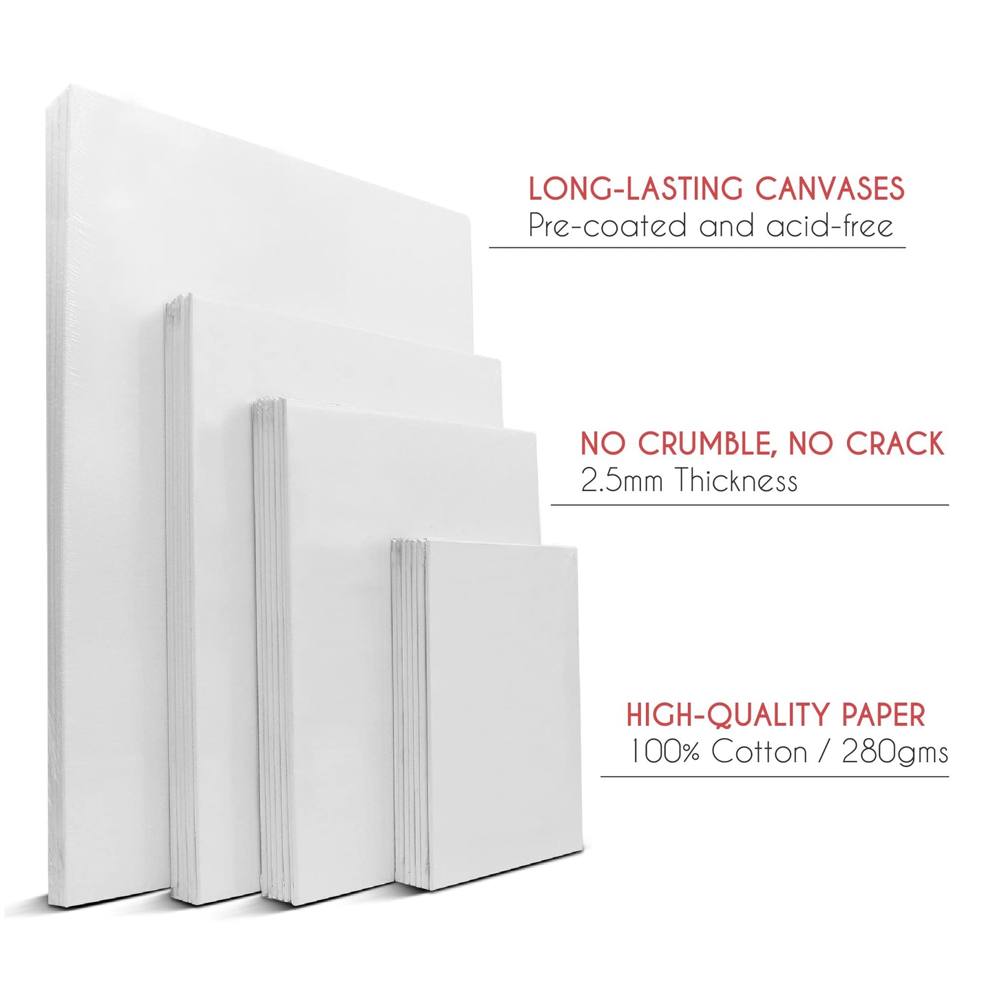 Canvas Painting Set of 28 Canvas – Multi Sizes – 13 x 18 cm, 20 x 25 cm, 24 x 30 cm, 30 x 40 cm – All Types of Painting
