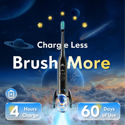 Kids Electric Toothbrush 3-5-6-12 Rechargeable Childrens Electric Toothbrush with Timer 3 Modes Habit-Forming Stickers 31000VPM Power for Boys Junior Kids Sonic Toothbrush (Astronaut Black)