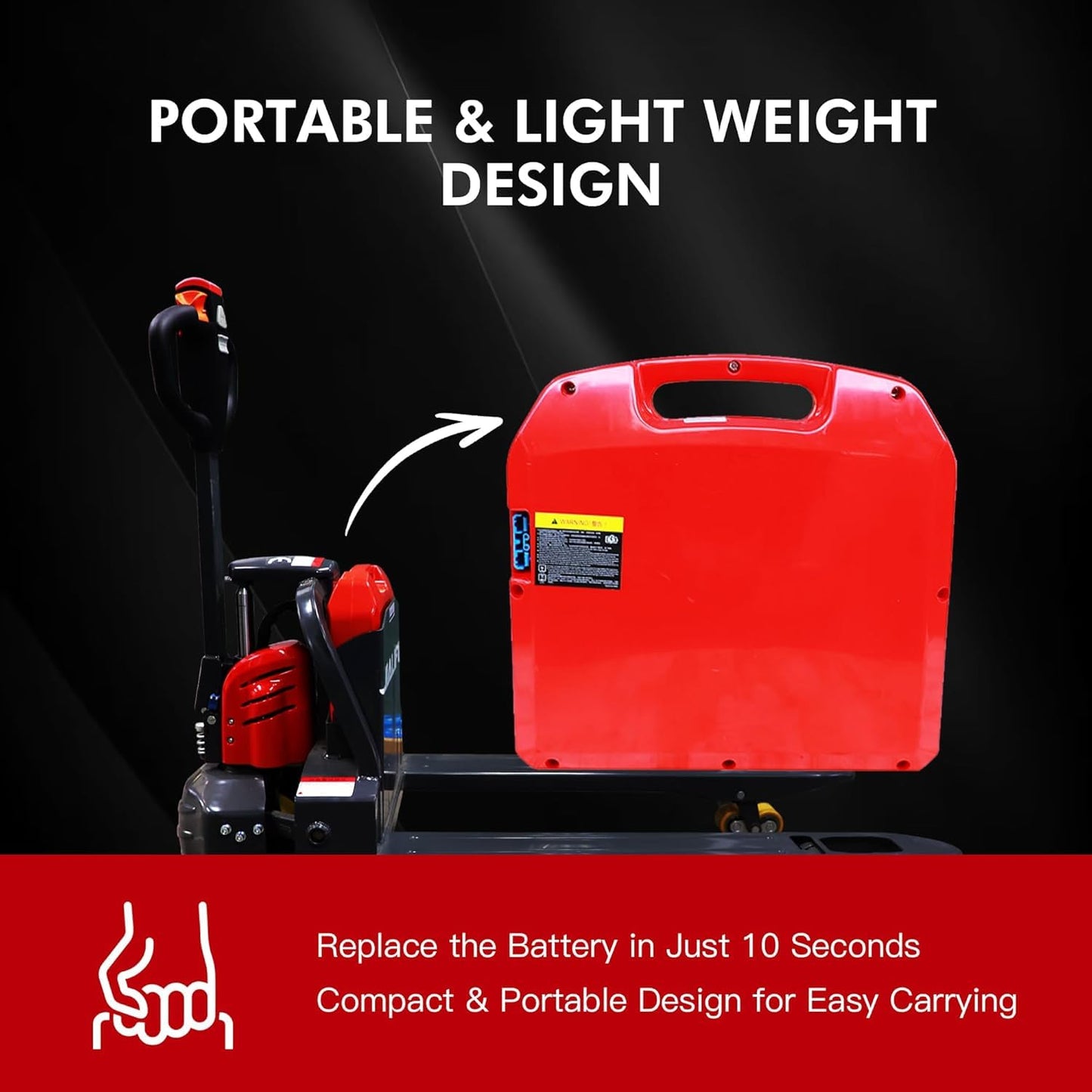 Electric Pallet Jack Battery, 48V 20Ah Forklift Lithium Battery for Heli/JIALIFT CBD20J-LI, 5000+Cycles, Built-in Smart BMS with Multiple Protection, Easy to Use & Carry