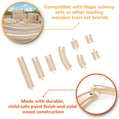 Hape Super Expansion Rail Pack - Wooden Train Track Accessories