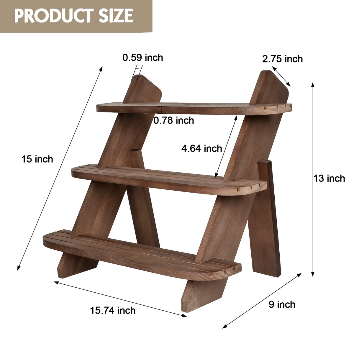 WHEARTED Wooden Display Stand, Tiered Cupcake Stand, 3 Tier Display Stand Riser, Rustic Risers Dessert Table Display Shelf Spice Rack Organizer Holder, Cologne Stand Perfume Organizer Stand