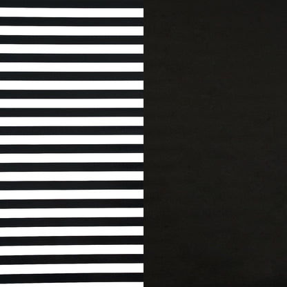 RUSPEPA Reversible Wrapping Paper Roll, Jumbo Roll, Black White Stripe and Solid Black Design Gift Wrap Paper for Birthday, Holiday, Graduation, Christmas, Father's Day, Wedding, 30 Inches x 32.8 Feet