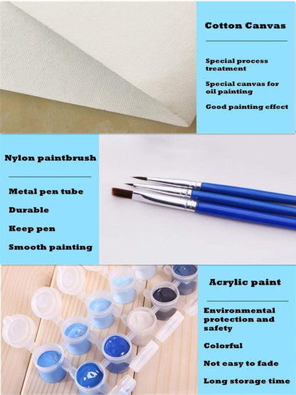 Personalised Paint by Numbers Photo Custom Paint by Numbers Kit，DIY Digital Paint by Numbers Kits for Children, Adult Beginners，Drawing Canvas with Brushes and Acrylic(40CM*50CM 36Colors No Frame）