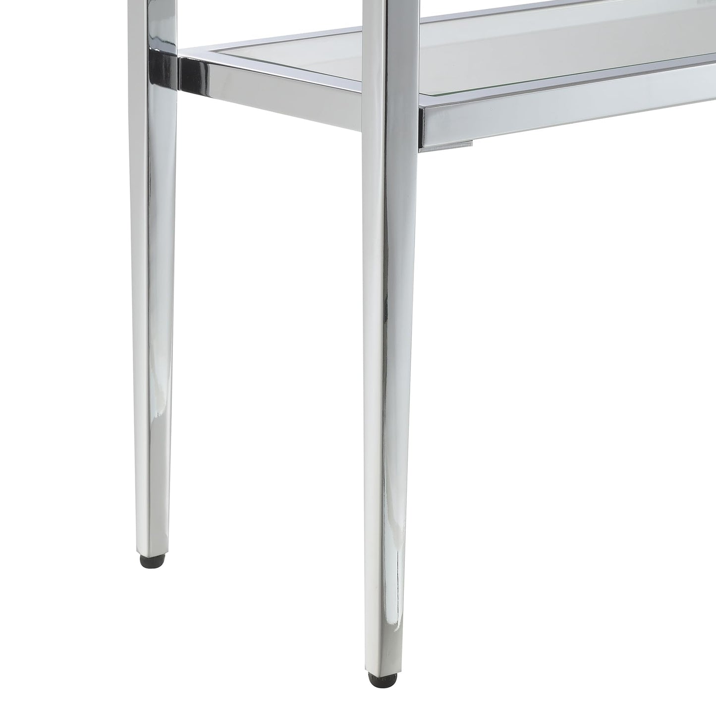 Convenience Concepts Nadia Chrome Entryway Table 31.5" - Contemporary Modern Sofa Console Table with Storage Shelf, Narrow Minimalist Hall Table for Living Room, Bedroom, Bathroom, Glass/Chrome