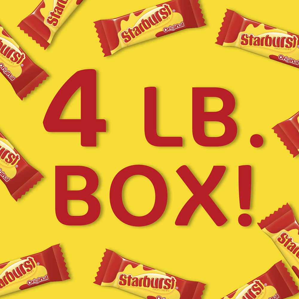 STARBURST Fun Size Chewy Candy Bulk Pack - Bulk Candy Individually Wrapped, 4 Pound Box