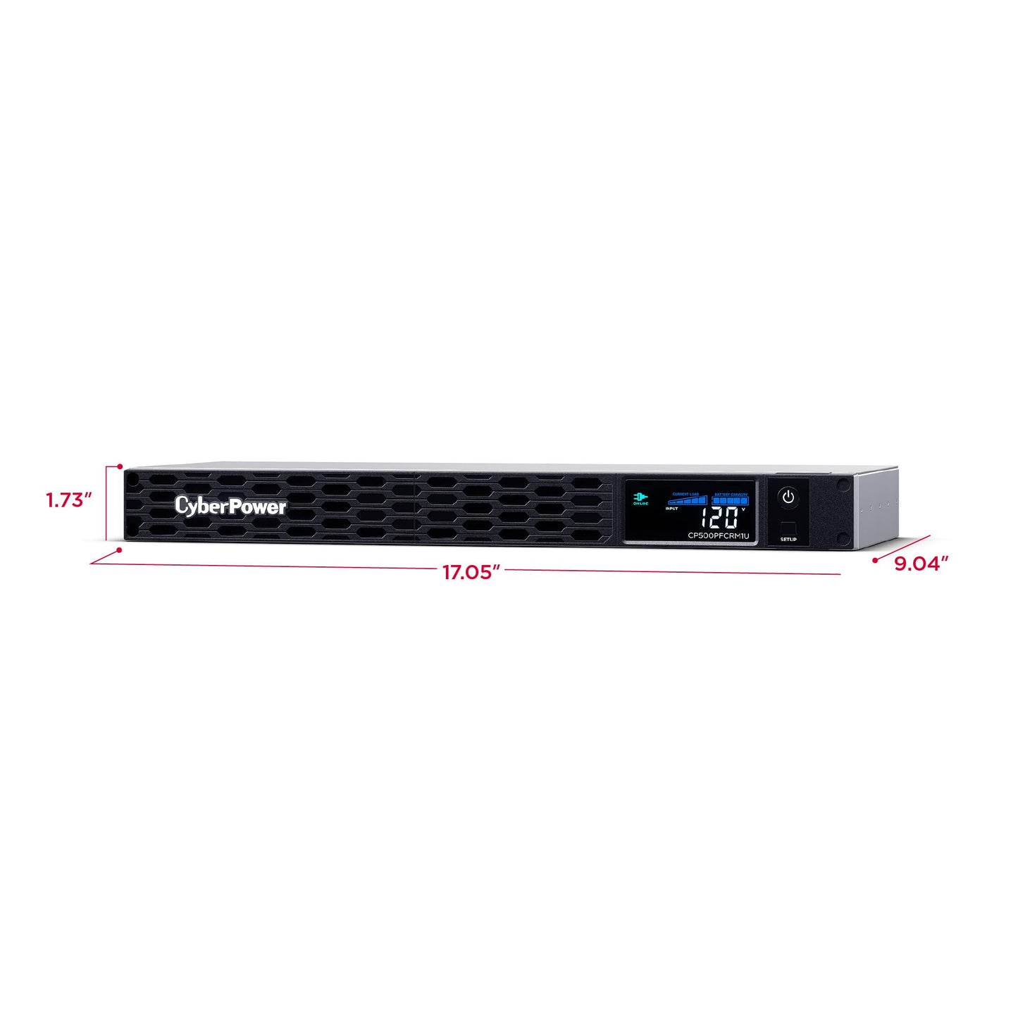CyberPower CP500PFCRM1U PFC Sinewave UPS Battery Backup and Surge Protector, 500VA/300W, 6 Outlets, AVR, 1U Rackmount, UL Certified