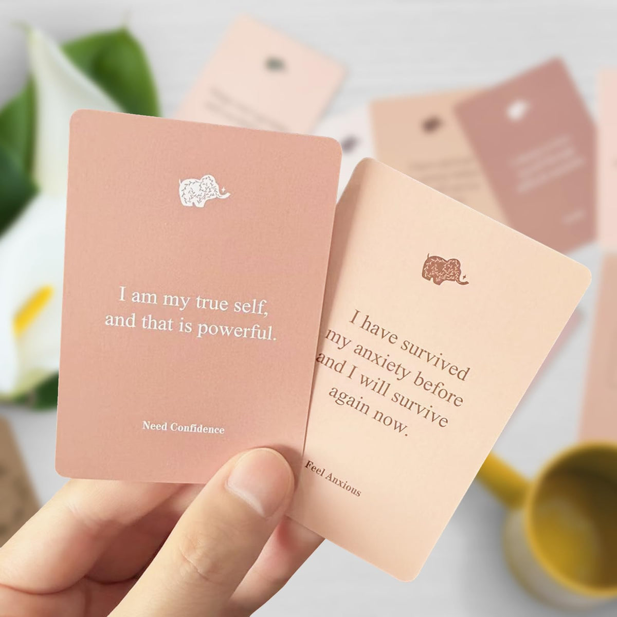 WDphouly Affirmation Cards for Women, 120 Positive Affirmation Cards (6 Themes), Daily Affirmations for Inspiration, Mindfulness & Self Care, Uplifting Gift for Women