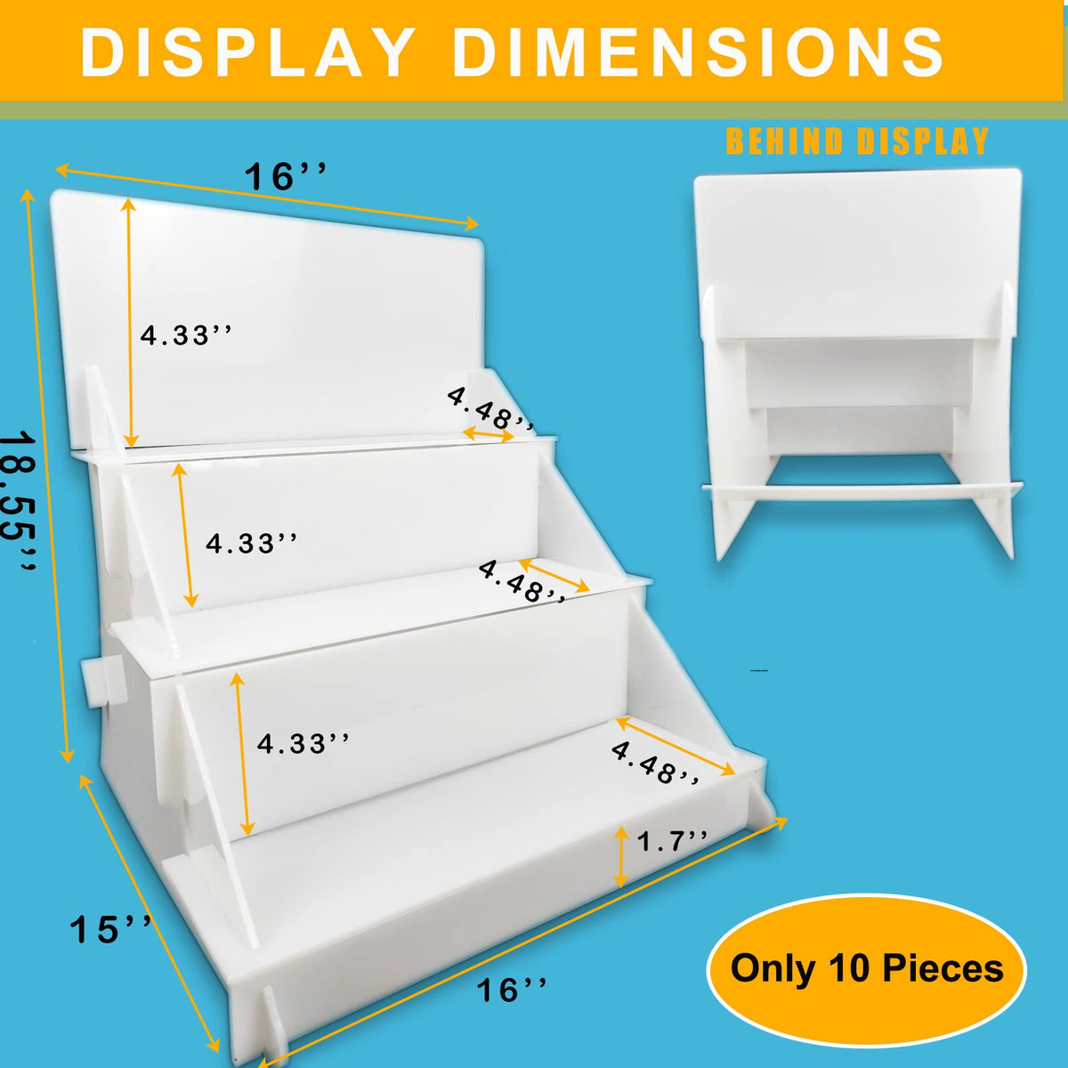 MgcSTEM 18.55''x16''x15'' Portable Product Display Stand - White Table for Craft Shows, Retail, Farmers Markets, Candy, and Vendors - Repeatable Assembly/Disassembly Shelf
