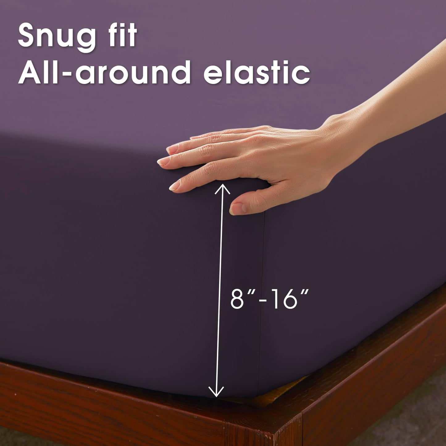 USXIBEI Queen Size 4 Piece Sheet Set - Comfy Breathable & Cooling Bed Sheets Set, Soft and Wrinkle Free, Deep Pockets, Easy & Secure Fit, Hotel Luxury Bedding - Oeko-Tex - Purple