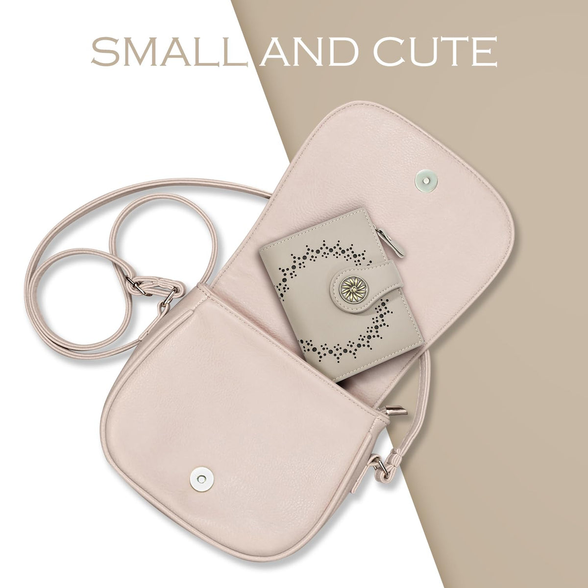 Tipmile Small Wallets Woman Leather 2 ID Windows Bifold RFID Blocking Credit Card Holder Wallet with Zipper Coin Pocket