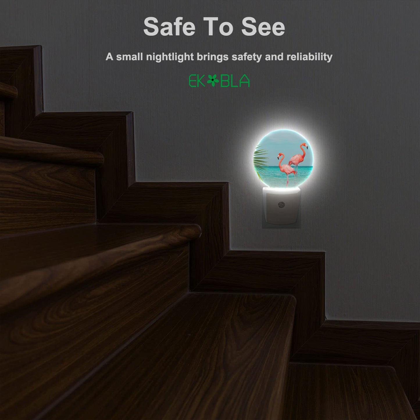EKOBLA Meditation Plug-in Night Light, Bamboo & Zen Stone Oriental LED Nightlight with Auto On/Off