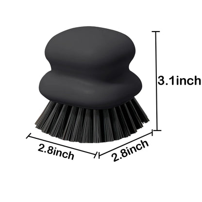 Dish Brush with Handle, Kitchen Scrub Brushes for Cleaning, Dish Scrubber with Nylon bristles for Sink, Pots, Pans(2Pack Black +2Pack White)