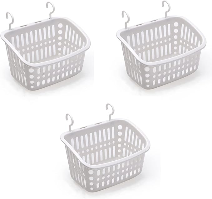 3PCS Plastic Hanging Baskets for Shower, Hanging Basket Organizer