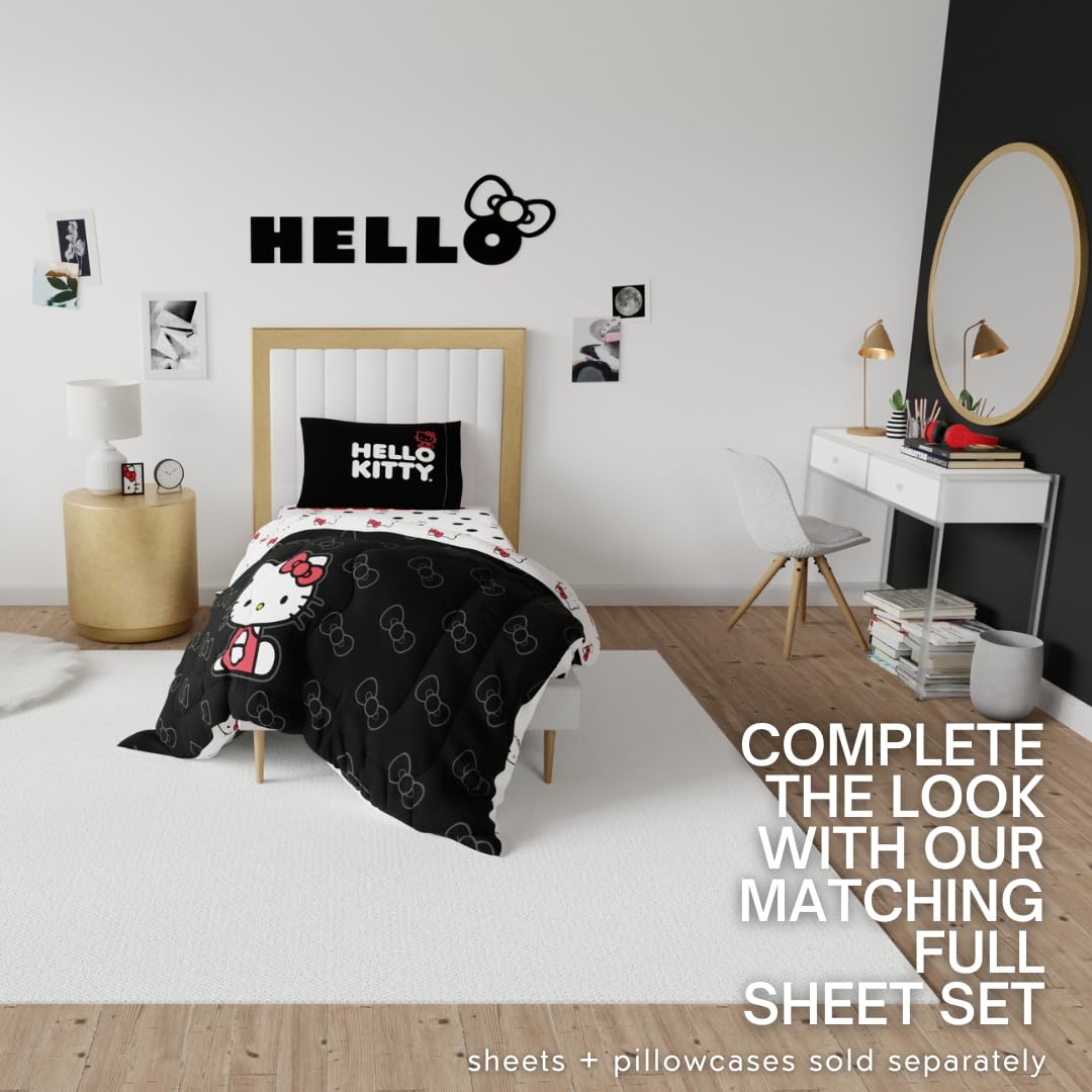 Hello Kitty Bedding Super Soft Cozy Microfiber Reversible Comforter, Twin, (Officially Licensed Product) By Franco Collectibles