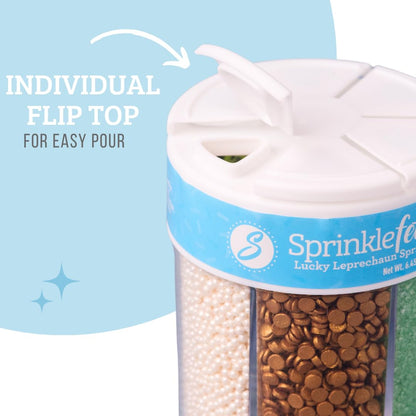 Sweets Indeed Valentines Sprinkles 6-Cell Jar | Heart Sprinkles, Red White Pink Jimmies & Sanding Sugar | Baking & Decorating | 6.45 ounces