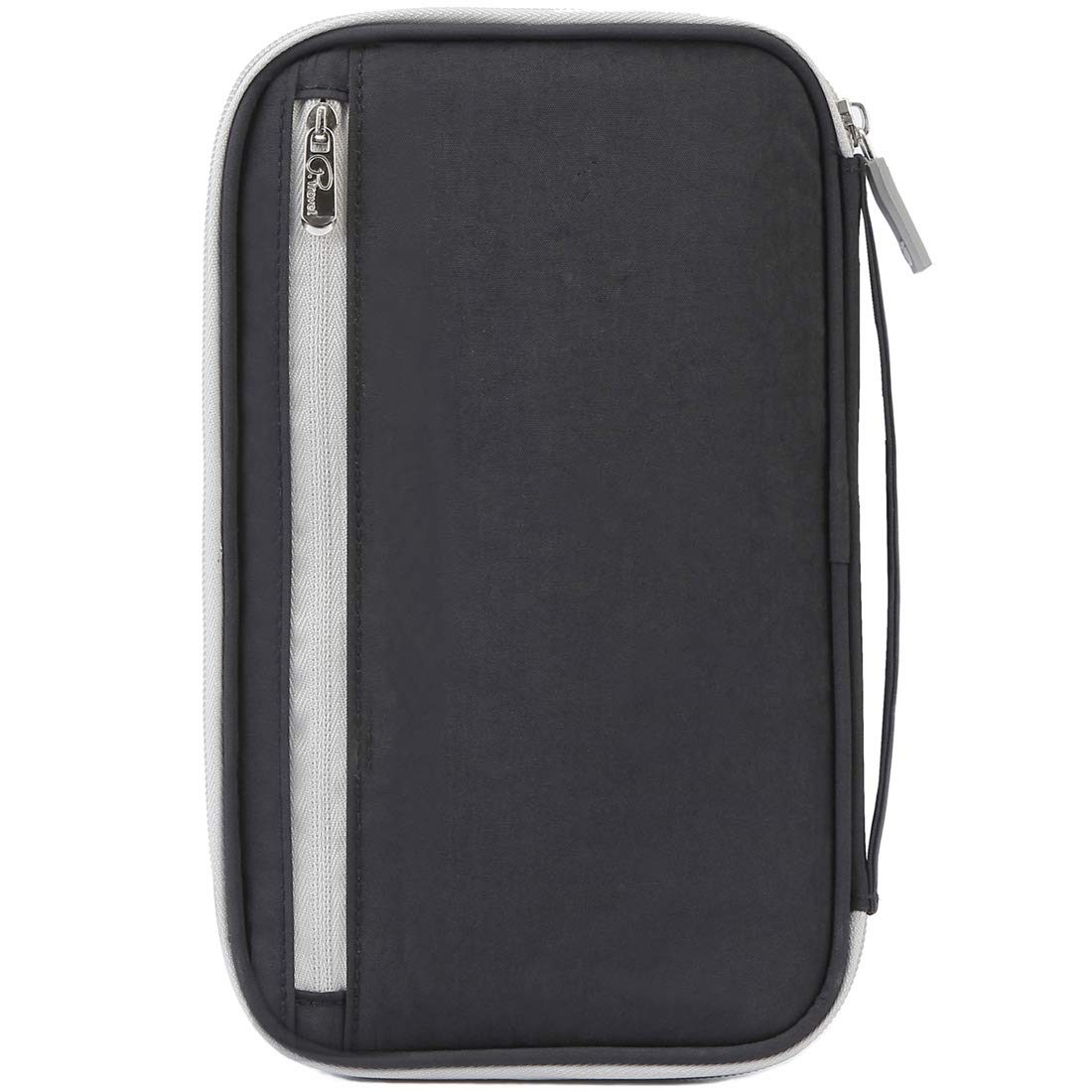 VanFn Family Passport Holder Travel Wallet RFID Blocking Travel Document Organiser Waterproof Holiday Passport Cover Men Women for ID Card, Credit Cards, Flight Tickets, Money, Coins (Black)
