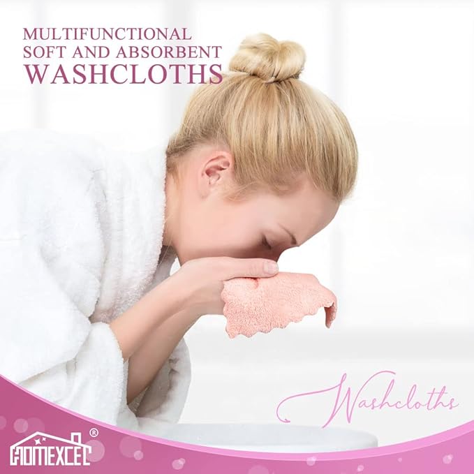 HOMEXCEL Premium Makeup Remover Cloth 24 Pack, Reusable Super Soft 7 x 7 Inch