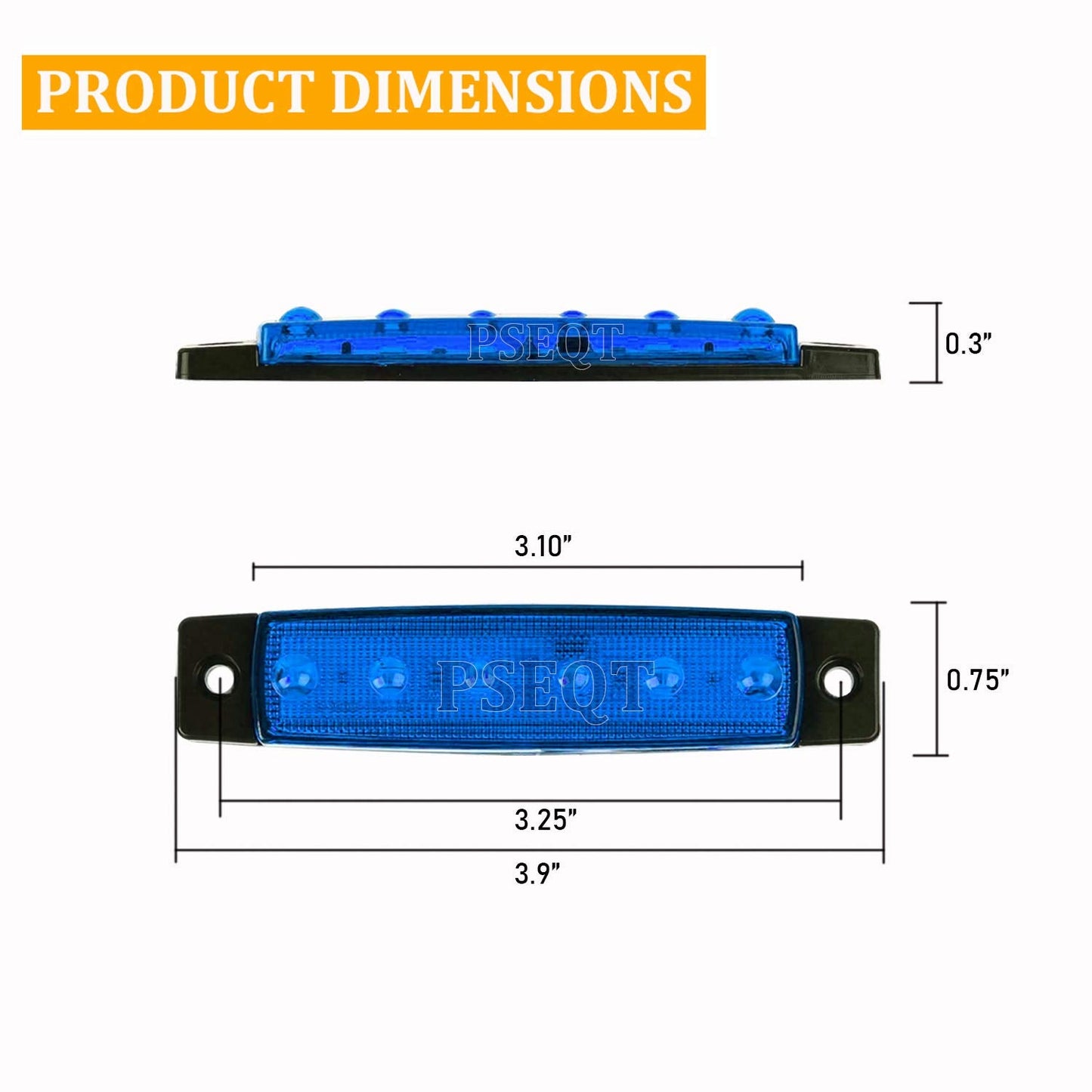 PSEQT 10 Pcs LED Rock Strip Lights Car Exterior Underglow Wheel Fender Well Lighting Kits Waterproof for Golf Cart Wrangler Offroad Truck RV UTV ATV Snowmobile (Blue)