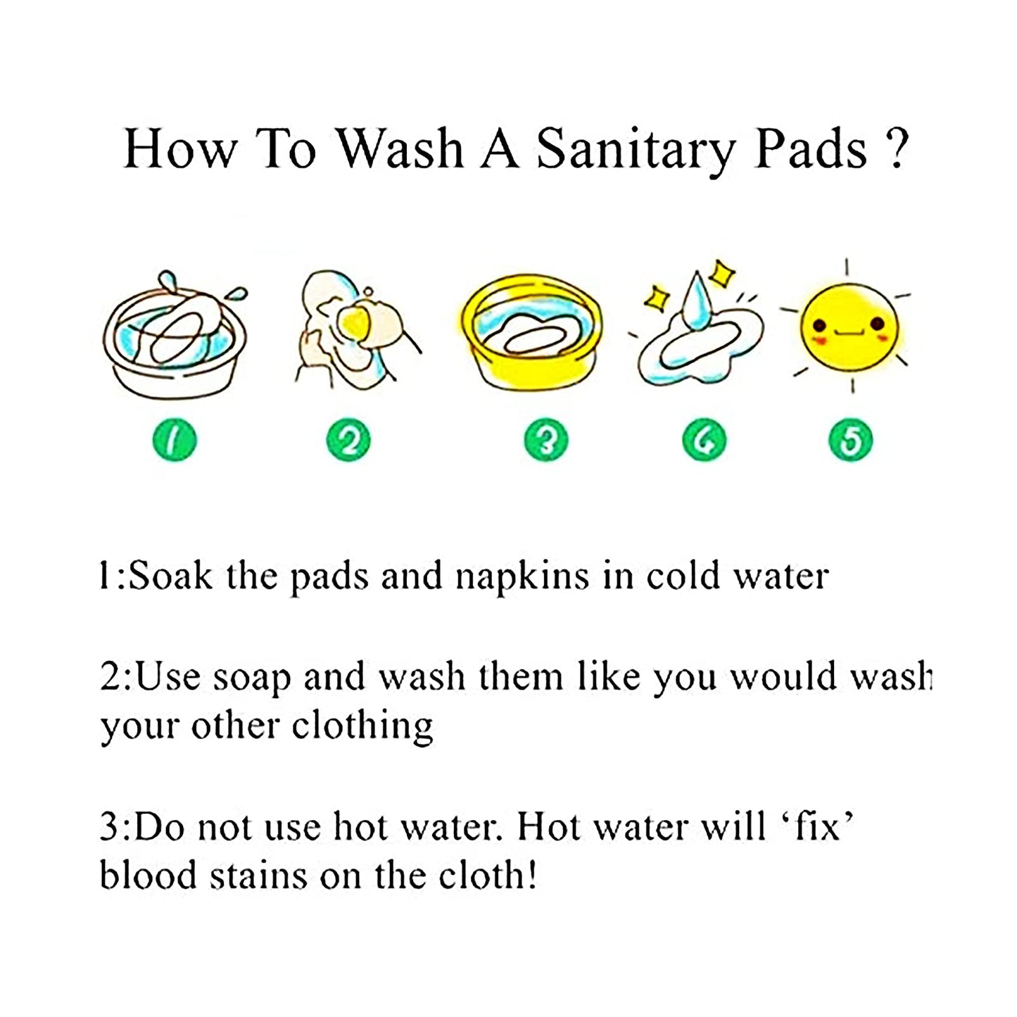 PHOGARY Reusable Sanitary Towels Pads (7 in 1, 25.4 cm 4 Layers), Bamboo Cloth Pads for Heavy Flow with Wet Bag, Large Sanitary Pads Set with Wings, Washable Overnight Cloth Panty Liners