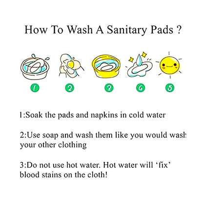 PHOGARY Reusable Sanitary Towels Pads (7 in 1, 25.4 cm 4 Layers), Bamboo Cloth Pads for Heavy Flow with Wet Bag, Large Sanitary Pads Set with Wings, Washable Overnight Cloth Panty Liners