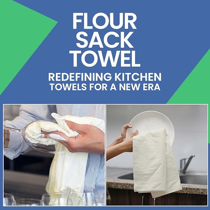 Flour Sack Towels | Tea Towel for Crafts| Kitchen Dish Cotton Blank Towel for