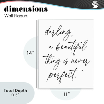 Stupell Industries A Beautiful Thing Is Never Perfect Wall Plaque Art, design by Lettered and Lined, 14 x 11