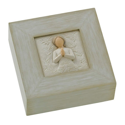 Willow Tree a tree, a prayer Memory Box, May you find strength, beauty and peace each day, Sculpted Angel, Message of Love & Friendship For Jewelry, Keys, Notes, Change, Rosary, Sculpted Memory Box
