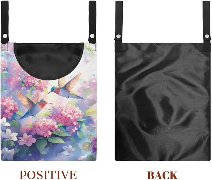 Hummingbird and Flower Clothes Pin Hanging Bag