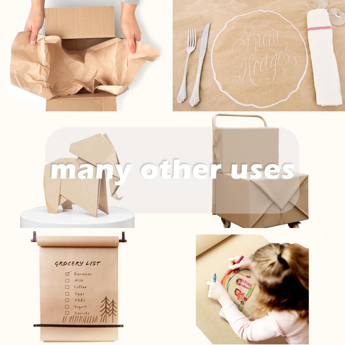 SMART&CASUAL 17.8" x 760" (63') Dark Green Kraft Craft Paper Roll for Gift Wrapping Bulletin Board Bouquet Flower Kids Art Packing Parcel Table Covering 80GSM 55LB (Dark Green, 17.8" x 63')