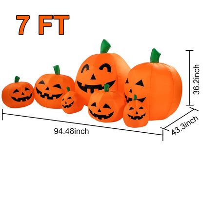 Sizonjoy 7 Ft Halloween Blow up Inflatable Pumpkin Decoration-Lighted Halloween Inflatable Pumpkin for Home Yard Garden Indoor and Outdoor Decoration