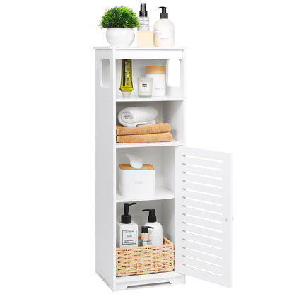 Bathroom Cabinet Waterproof, White Storage Cabinet Floor Standing Home Storage Furniture Shelf,Suitable for Toilet Bedroom Kitchen Living Room (RD)