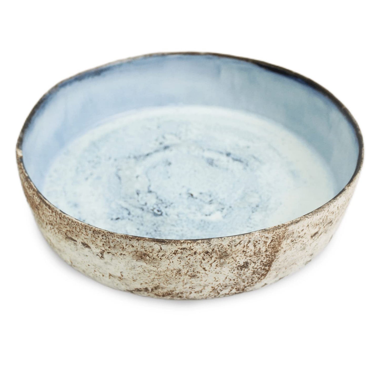 roro 12-Inch Handmade Ceramic Fruit Bowl & Decorative Planter – Large Rustic Serving Bowl with Textured Rustic Finish, Glazed Blue Interior for Dining & Home Decor