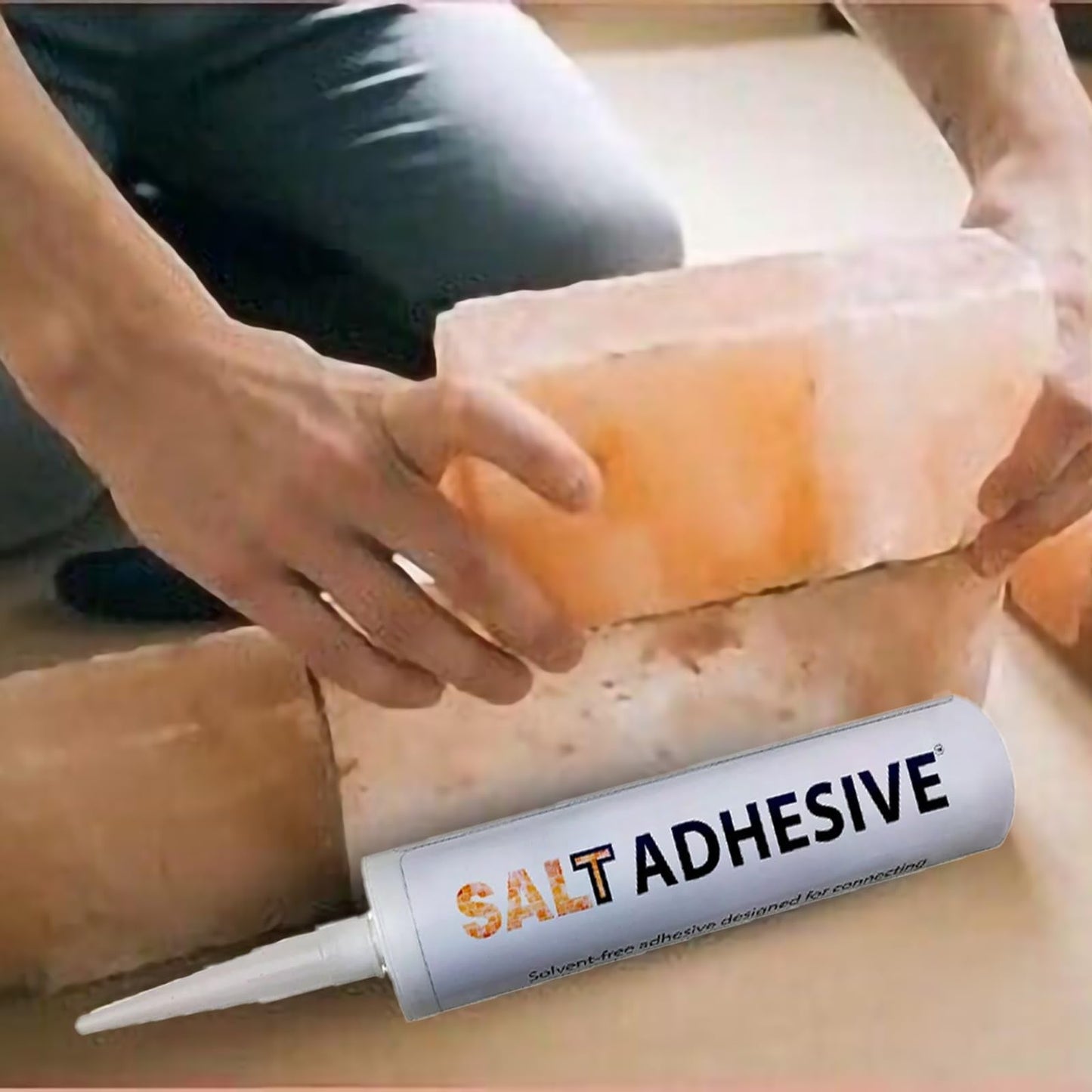Himalayan Salt Glue Pack of 12 Adhesive for Joining Salt Bricks, The Perfect Sealant to Join Salt Tiles and Salt Blocks for Wall, Strong bonding Adhesive for Joining Plastic Material Products