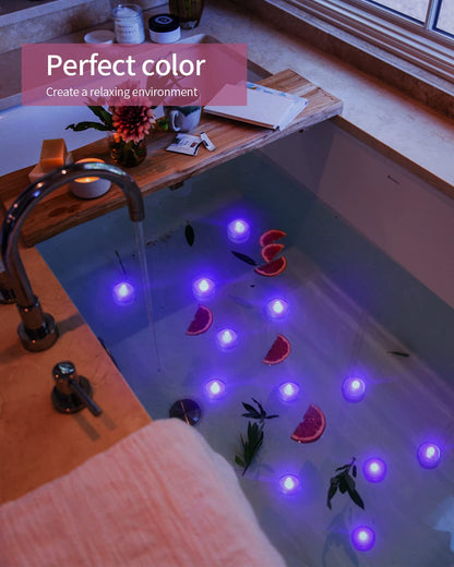 SHYMERY Submersible LED Light,Purple Waterproof Flameless Candle Tea Lights,Underwater Battery Operated Seasonal Festival Celebration Light for Table,Wedding Centerpieces, Party,Pack of 12