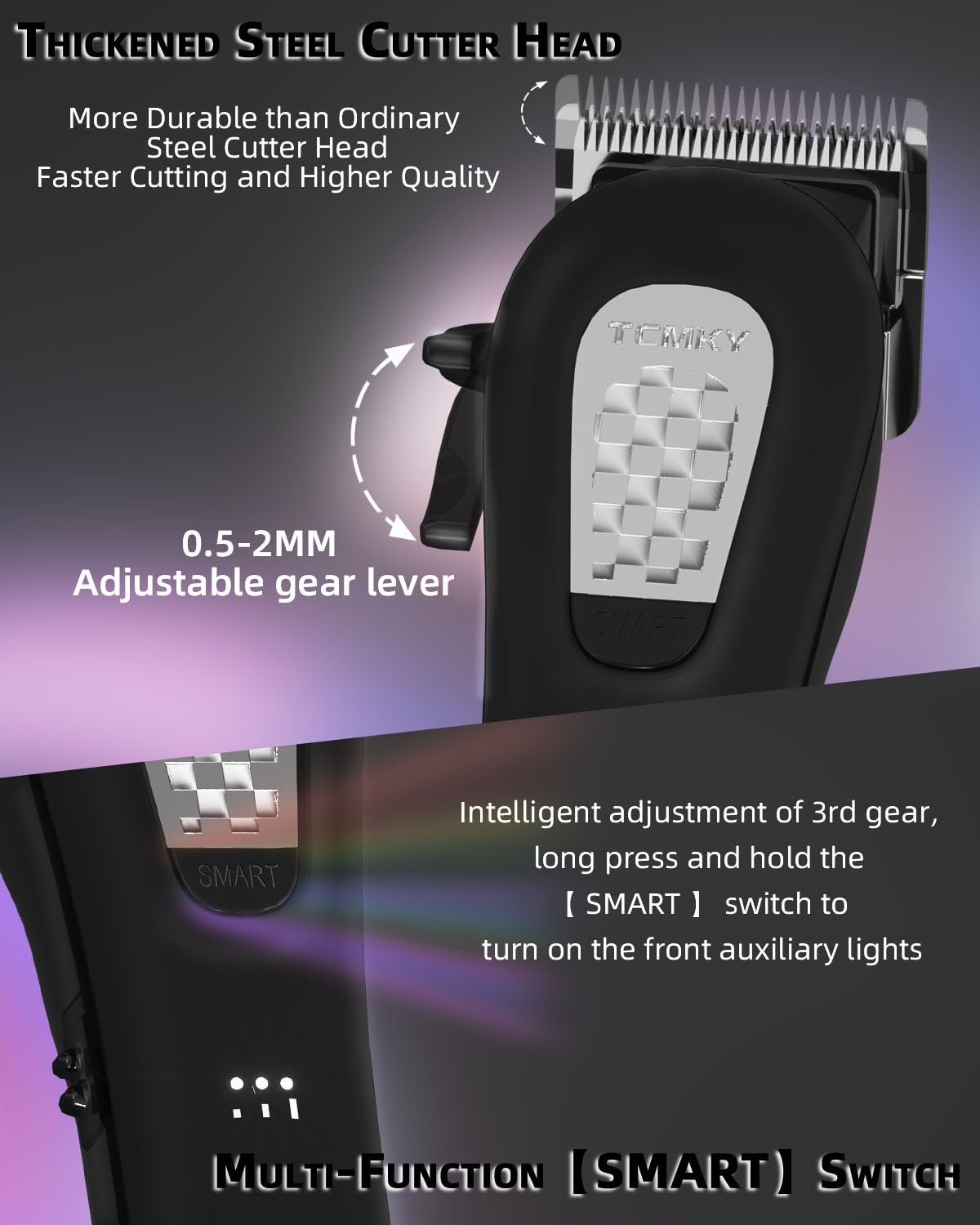 Hair Clippers for Men Professional Clippers for Men Cordless&Corded Barber Clippers for Hair Cutting & Grooming. Rechargeable Hair Trimmer Kit for Household (Red)