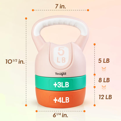Yes4All Kettlebell Sets - Adjustable Kettlebell Set for Strength Training - Kettlebells Adjustable Weight for Versatile Workouts