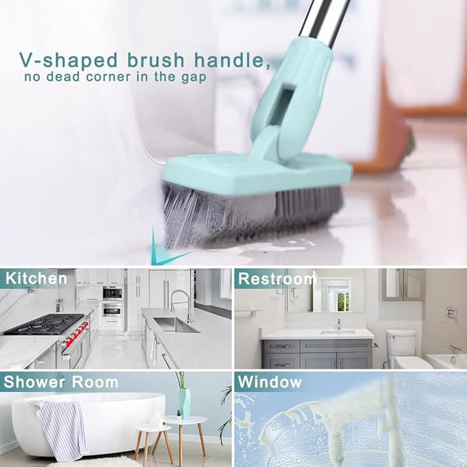 Affogato Floor Scrub Brush Bathroom Long Handle Bathtub Push Broom Shower Tile
