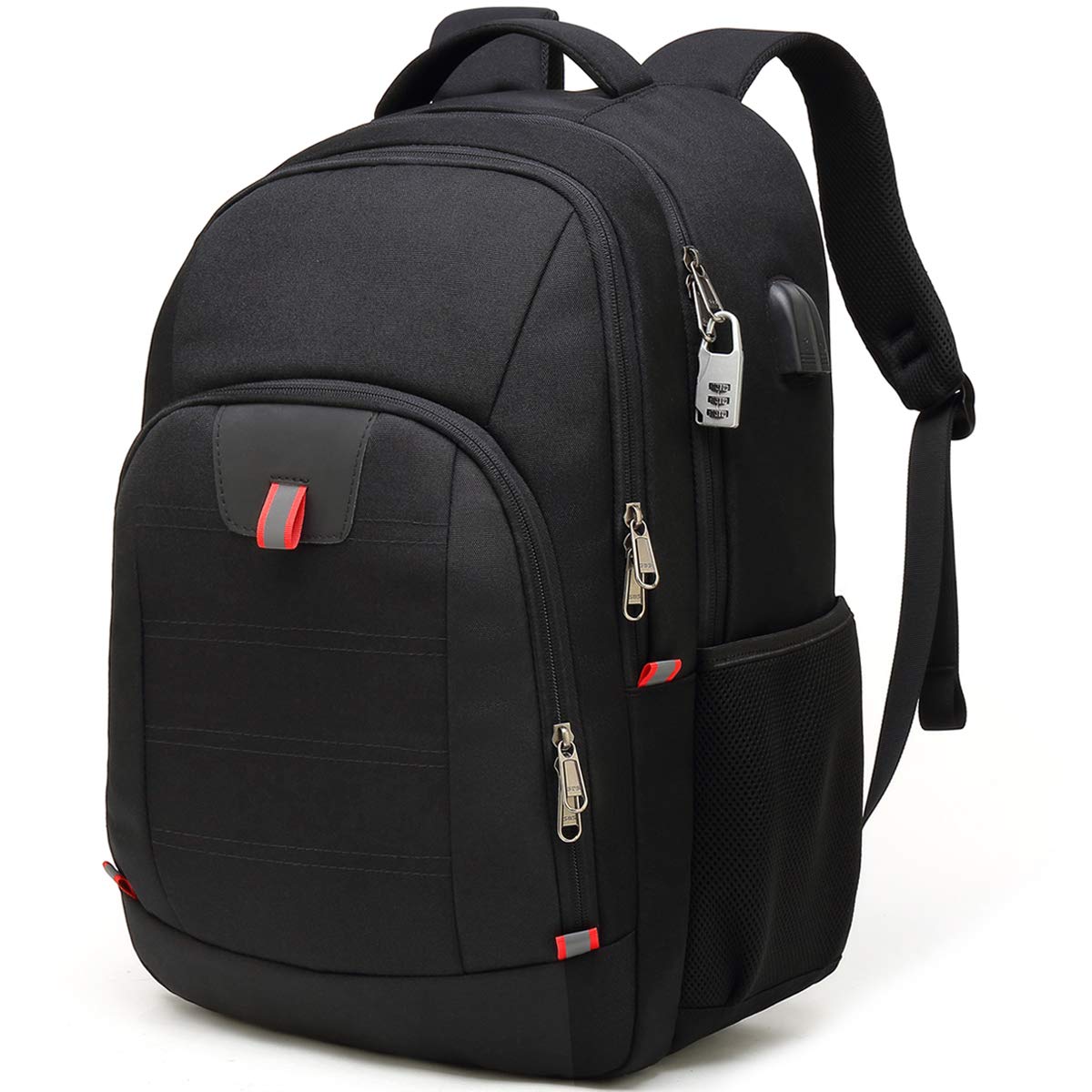 Della Gao Laptop Backpack, Extra Large Anti-Theft Business Travel Laptop Backpack Bag with USB Charging Port, Fit 17 Inch Laptop, Black