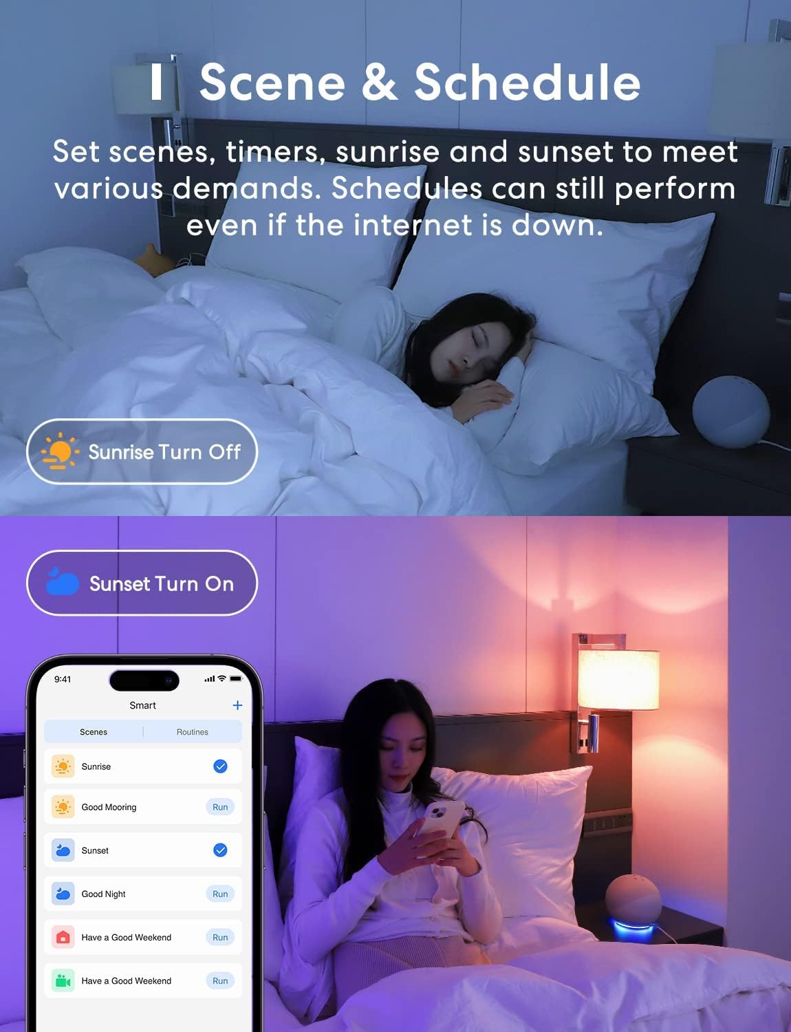meross Smart Bulb Alexa Light Bulb E27 Works with Apple Homekit, Alexa, Google Home,Voice Control Dimmable Multicolor LED Light Bulb 9W (60W Equivalent), 2 Packs, RGB