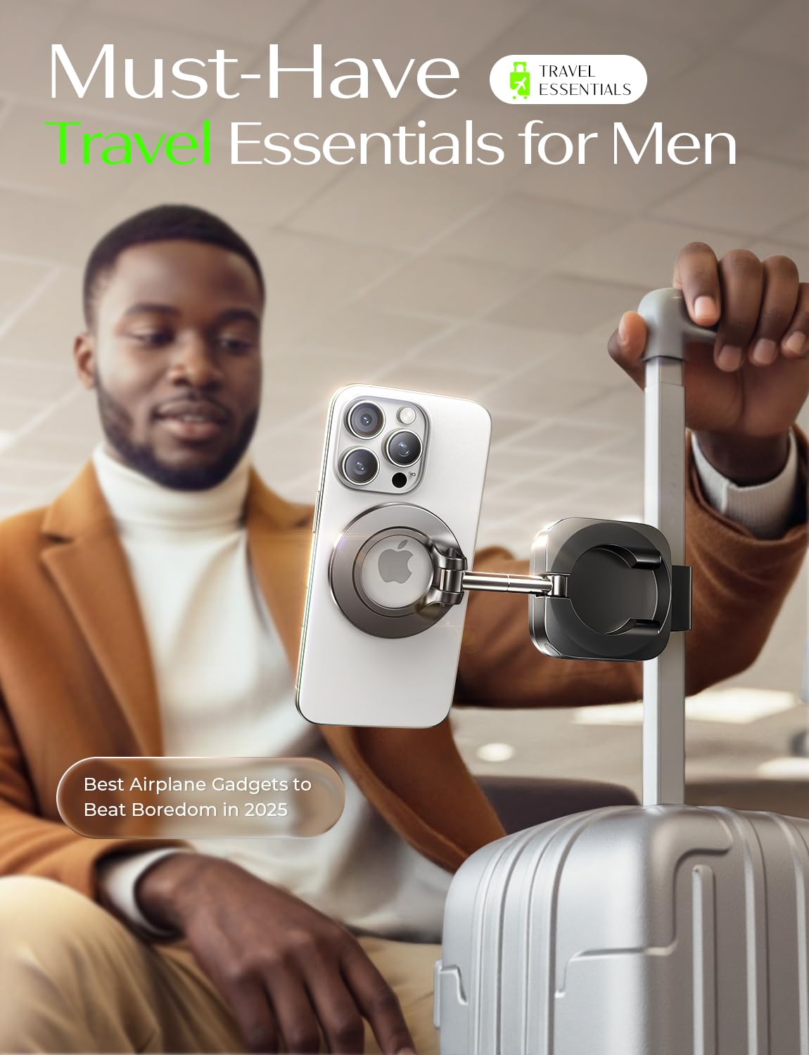 LISEN Airplane Gadgets Travel Europe Vacation Essentials Phone Holder for iPhone 17 MagSafe Travel Accessories Long Flight Must Have Toddler Mini Travels Essentials Kids Women Cruise Essentials
